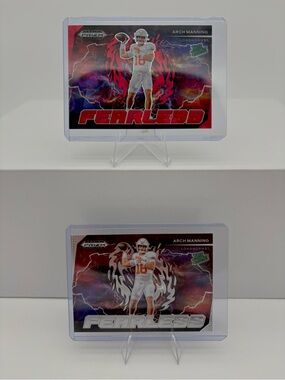 2025 Panini Prizm Draft Picks Arch Manning Fearless Rookies Red Ice 2 Card Lot